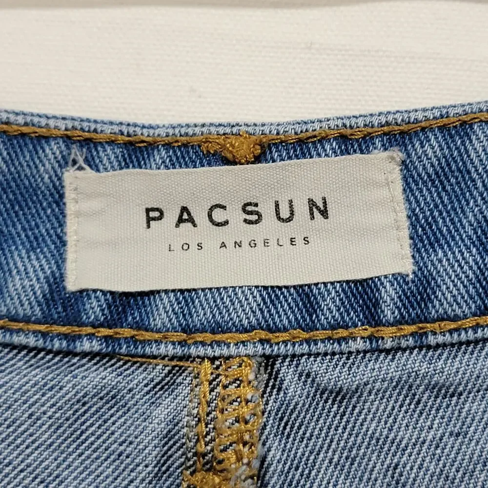 Pacsun Womens Hi Rise Denim Patch Shorts Size 27 70s 90s Retro